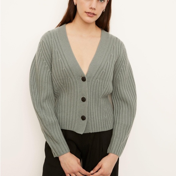 Vince Poet Sleeve Merino-Cashmere Cardigan - Picture 1 of 5